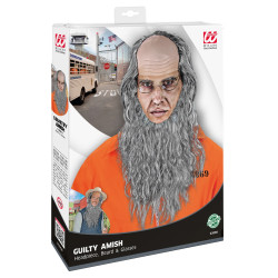 Sada pleš stařec s vousy a brýlemi